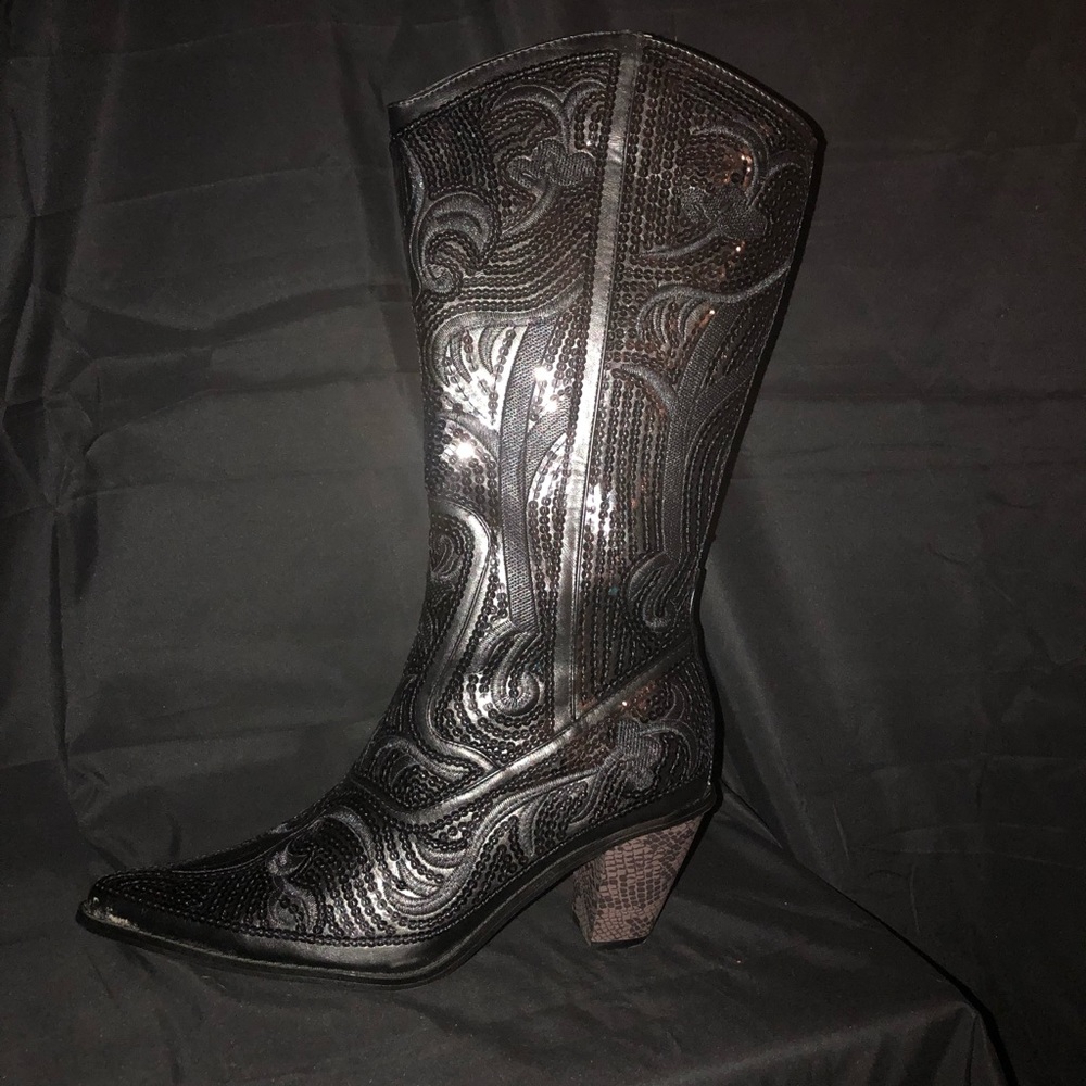 Helen’s Heart Sequin Cowgirl Boots